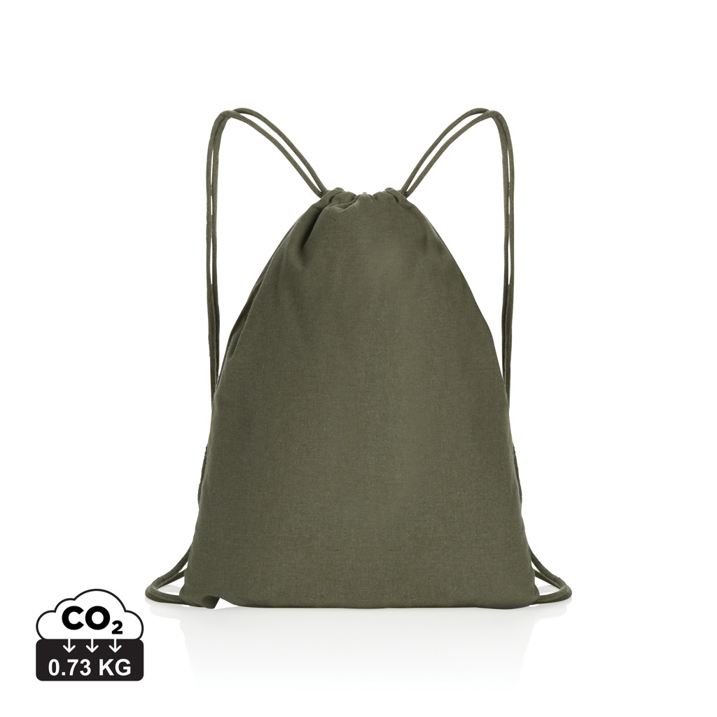 Gym bag en coton recyclé personnalisé 145 gr Impact Vert 